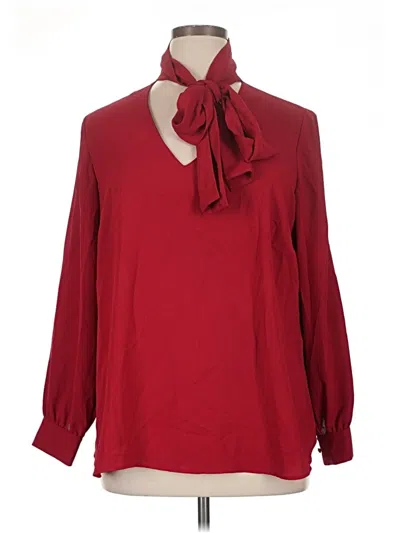 Pre-owned Bar Iii Long Sleeve Polo Shirt In Red