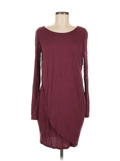 Pre-owned Bar Iii Long Sleeve T-shirt In Burgundy