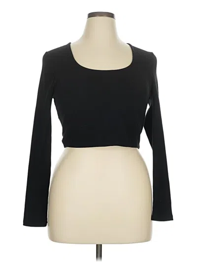 Pre-owned Bar Iii Long Sleeve Top Black Square Neckline Tops