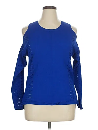 Pre-owned Bar Iii Long Sleeve Top Blue Cold Shoulder Neckline Tops