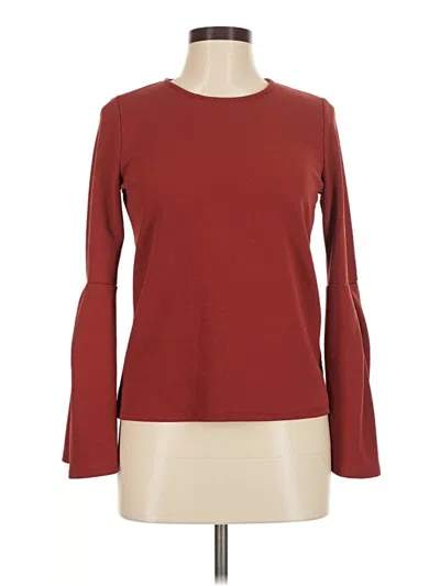 Pre-owned Bar Iii Long Sleeve Top Burgundy Boatneck Tops