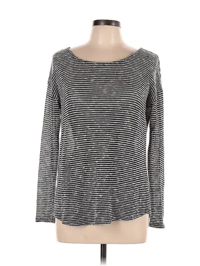 Pre-owned Bar Iii Long Sleeve Top Gray Boatneck Tops