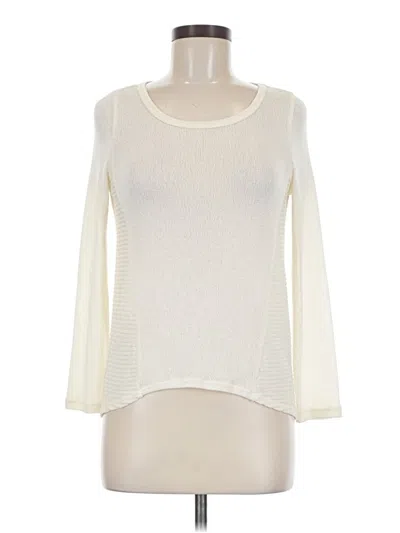 Pre-owned Bar Iii Long Sleeve Top Ivory Boatneck Tops