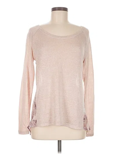 Pre-owned Bar Iii Long Sleeve Top Pink Boatneck Tops
