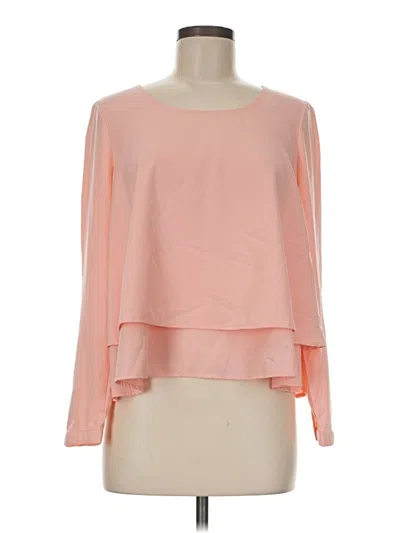 Pre-owned Bar Iii Long Sleeve Top Pink Boatneck Tops