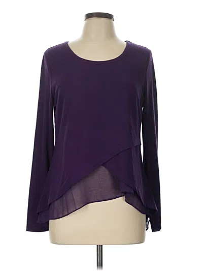 Pre-owned Bar Iii Long Sleeve Top Purple Scoop Neck Tops