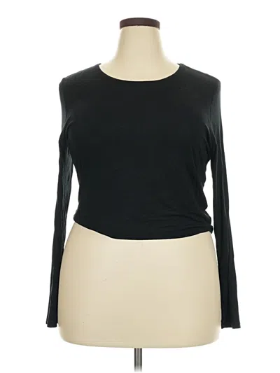 Pre-owned Bar Iii Long Sleeve T-shirt In Black