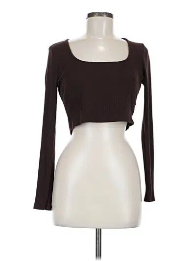 Pre-owned Bar Iii Long Sleeve T-shirt In Brown