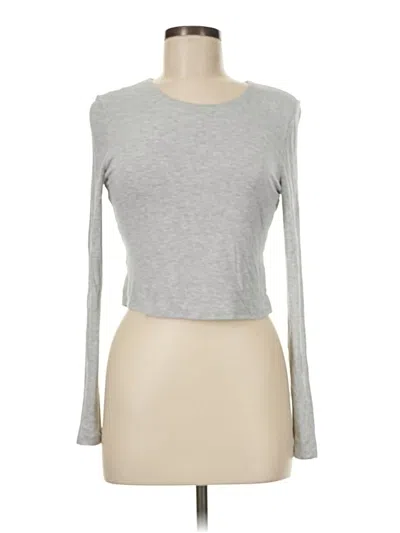 Pre-owned Bar Iii Long Sleeve T-shirt In Gray