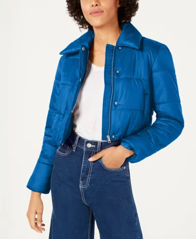 Bar Iii Long Sleeves Puffer Jacket In Beacon Blue In Multi