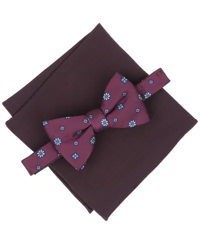 Bar Iii Men's Admiral Neat Bow Tie And Pocket Square, 2-piece Set, Macy's Exclusive In Purple