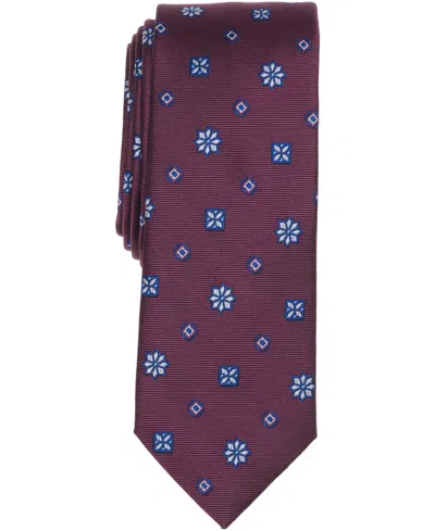 Bar Iii Men's Admiral Neat Floral Print Tie, Macy's Exclusive In Purple