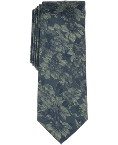 Bar Iii Men's Amber Skinny Floral Tie, Created For Macy's In Green