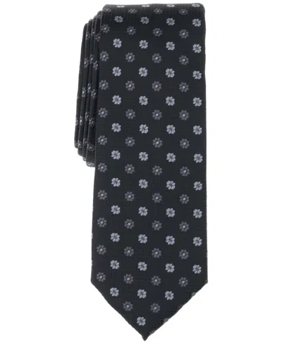 Bar Iii Men's Argyle Floral Medallion Tie, Exclusively At Macy's In Black