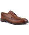 Bar Iii Men's Asherr Long Wing Brogue Leather Dress Shoes, Created For Macy's In Tan Leather