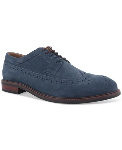 Bar Iii Men's Ashwell Longwing Oxford Shoes, Exclusively At Macy's In Navy Suede