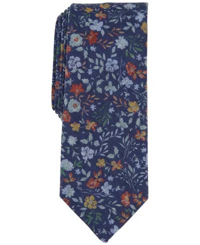 Bar Iii Men's Atkinson Floral Tie, Created For Macy's In Navy