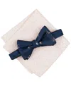 Bar Iii Men's Brackley Floral Bow Tie & Pocket Square Set, Exclusively At Macy's In Navy