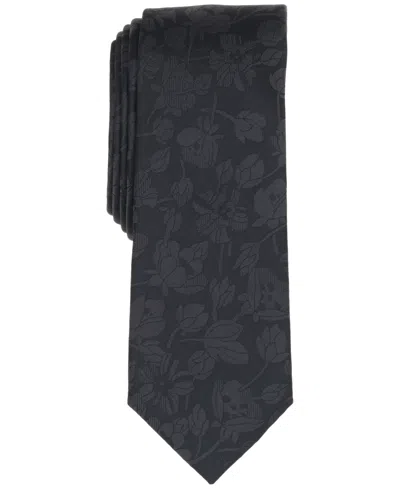 Bar Iii Men's Carter Floral Skinny Tie, Macy's Exclusive In Black