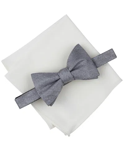 Bar Iii Men's Chevron Bow Tie & Solid Pocket Square Set, Exclusively At Macy's