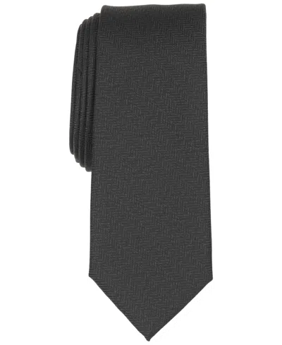 Bar Iii Men's Chevron Tonal Solid Pattern Tie In Black
