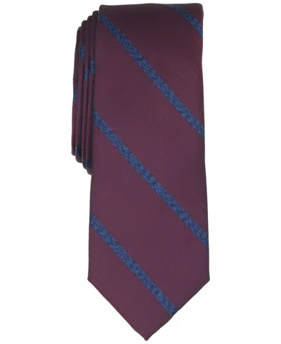 Bar Iii Men's Crew Stripe Pattern Tie In Burgundy