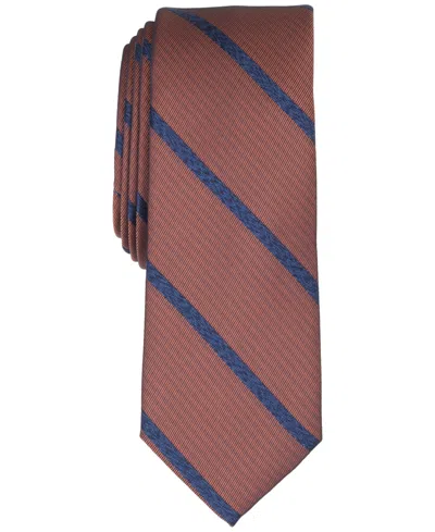 Bar Iii Men's Crew Stripe Pattern Tie In Cognac