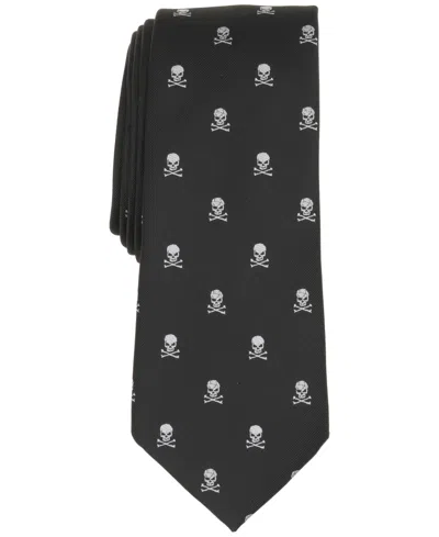 Bar Iii Men's Cross-bone Solid Skinny Tie, Macy's Exclusive In Black