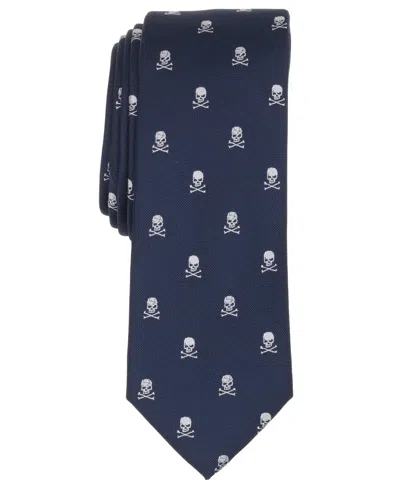 Bar Iii Men's Cross-bone Solid Skinny Tie, Macy's Exclusive In Blue