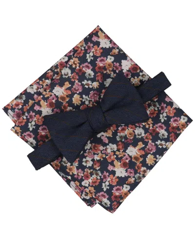 Bar Iii Men's Davis Bow Tie And Pocket Square, 2-piece Set In Navy