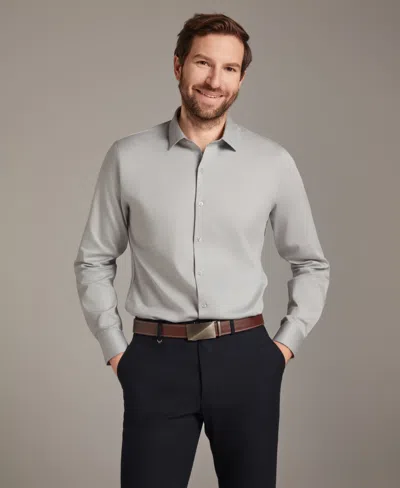 Bar Iii Men's Diamond Dobby Slim Fit Dress Shirt, Macy's Exclusive In Gray
