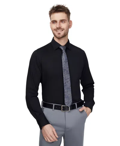 Bar Iii Men's Diamond Dobby Slim Fit Dress Shirt, Macy's Exclusive In Black