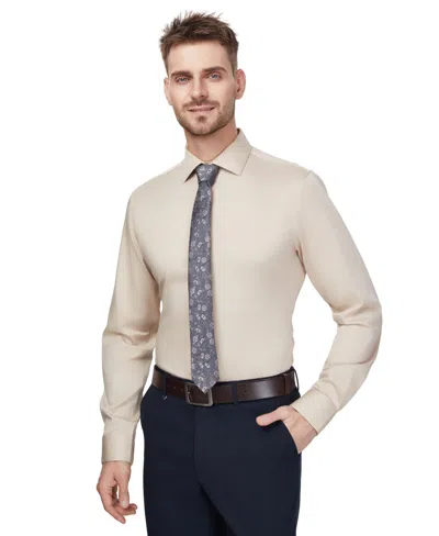 Bar Iii Men's Diamond Dobby Slim Fit Dress Shirt, Macy's Exclusive In Neutral