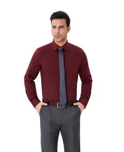 Bar Iii Men's Diamond Dobby Slim Fit Dress Shirt, Macy's Exclusive In Burgundy