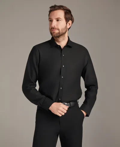 Bar Iii Men's Diamond Dobby Spread Collar Dress Shirt, Macy's Exclusive In Black