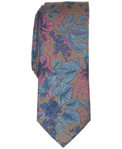 Bar Iii Men's Easton Floral Pattern Tie In Taupe