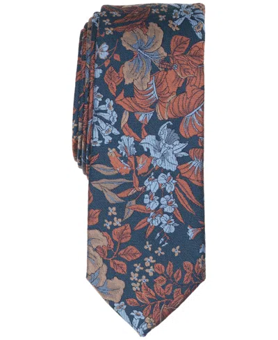 Bar Iii Men's Easton Floral Pattern Tie In Teal