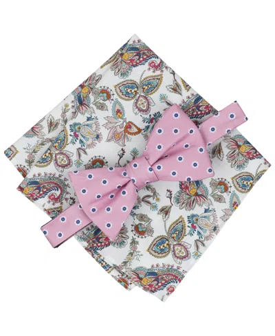 Bar Iii Men's Elliot Dotted Bow Tie & Floral Pocket Square 2-piece Set, Macy's Exclusive In Multi