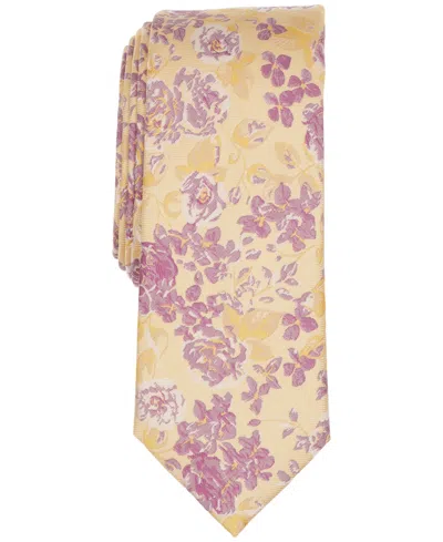 Bar Iii Men's Heron Floral Skinny Tie, Macy's Exclusive In Multi
