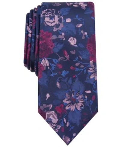 Bar Iii Men's Hilton Floral Tie, Created For Macy's In Berry