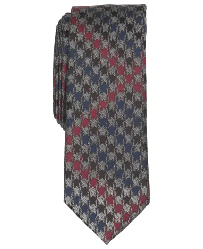 Bar Iii Men's Houndstooth Skinny Tie, Macy's Exclusive In Black