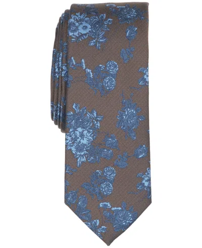 Bar Iii Men's Jefferson Floral Slim Tie, Macy's Exclusive In Chocolate