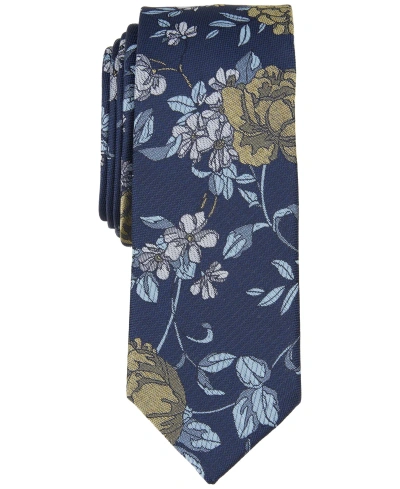Bar Iii Men's Kenton Skinny Floral Tie, Created For Macy's In Yellow
