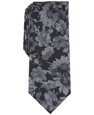 Bar Iii Men's Malaga Floral Tie, Created For Macy's In Black