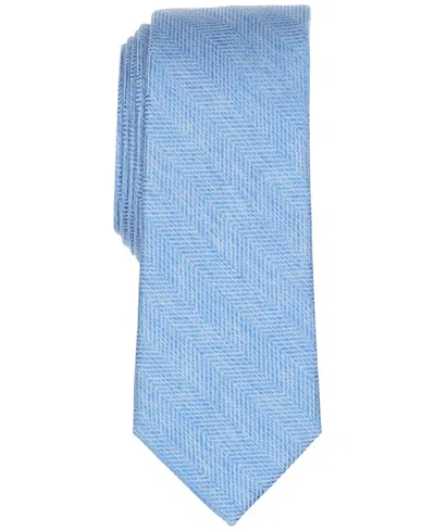 Bar Iii Men's Melange Chevron Solid Tie, Exclusively At Macy's In Blue