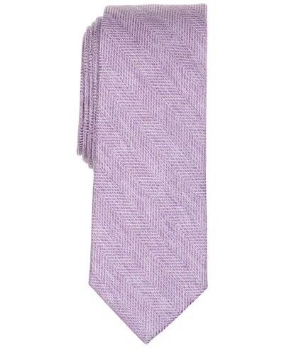 Bar Iii Men's Melange Chevron Solid Tie, Exclusively At Macy's In Neutral