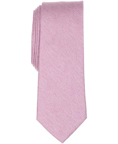 Bar Iii Men's Melange Chevron Solid Tie, Exclusively At Macy's In Pink