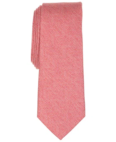 Bar Iii Men's Melange Chevron Solid Tie, Exclusively At Macy's In Red