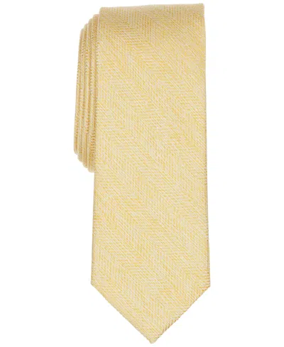 Bar Iii Men's Melange Chevron Solid Tie, Exclusively At Macy's In Yellow