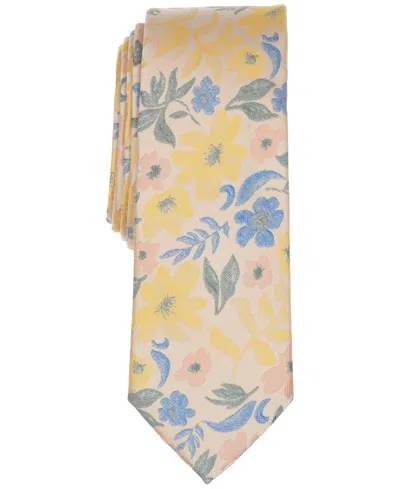 Bar Iii Men's Newell Floral Tie, Macy's Exclusive In Yellow